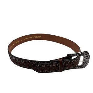 Ariat Western‎ Womens Belt Zip Zag Turquoise Diamond Brown - Size Small